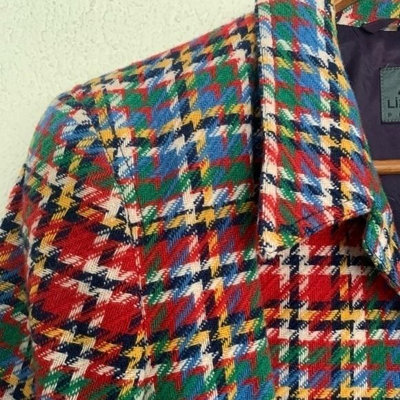 Wool houndstooth holiday structured blazer petite - Picture 3 of 13